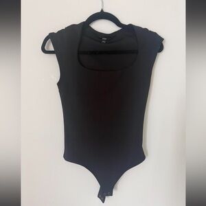 Express Black Square Neck Bodysuit